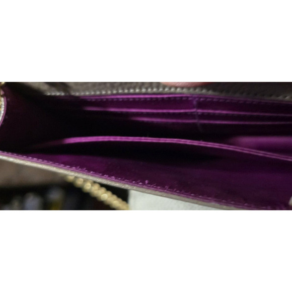 Henri Bendel Taupe Patent Leather Crossbody Bag Wallet On A Chain Clutch - Picture 14 of 16